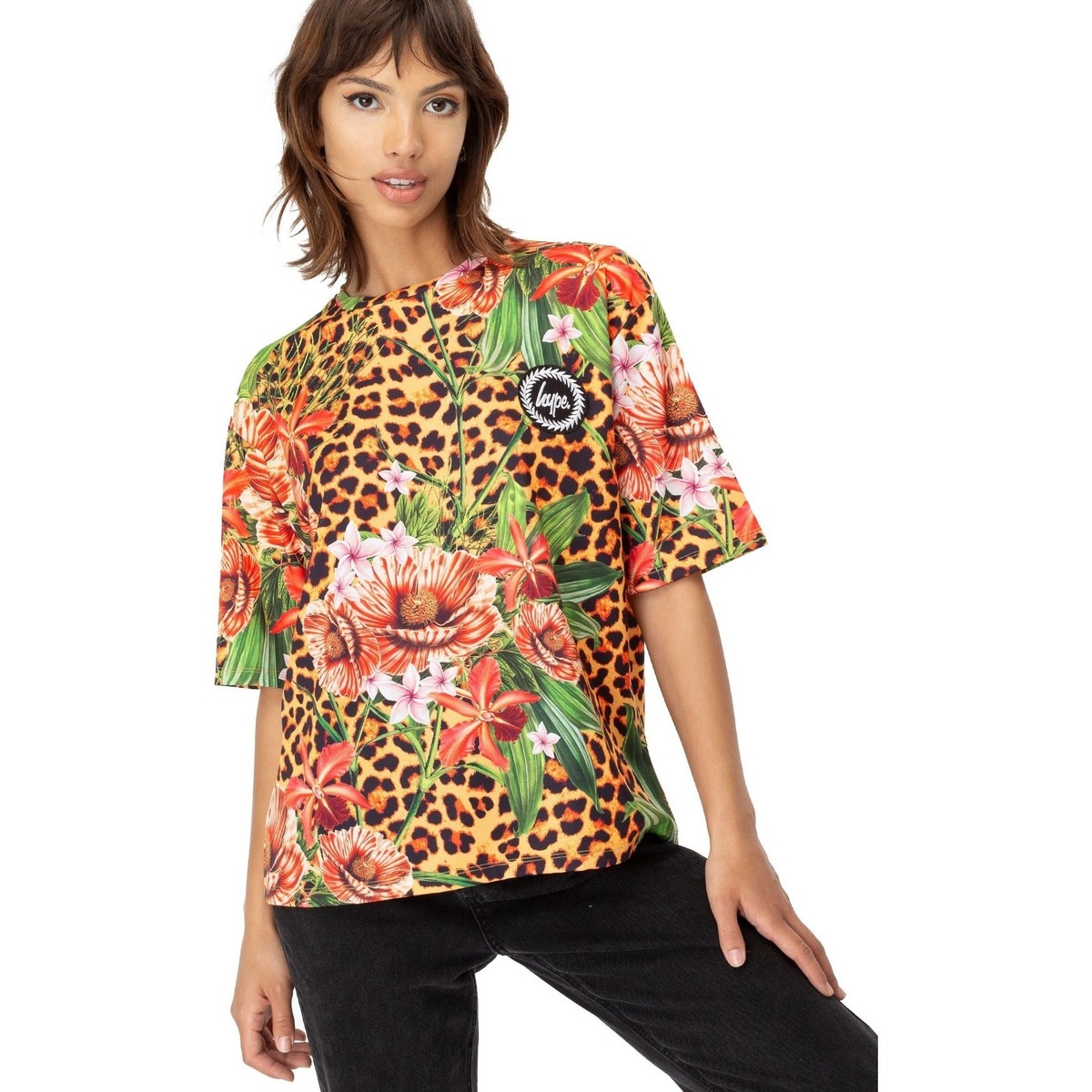 Abbigliamento Donna T-shirts a maniche lunghe Hype Jungle 23 Arancio