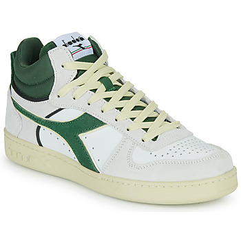 Scarpe Sneakers alte Diadora MAGIC BASKET DEMI CUT SUEDE LEATHER Bianco / Verde
