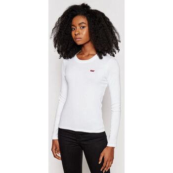 Abbigliamento Donna T-shirt & Polo Levi's 69555 0000 - LS BABY TEE-WHITE Bianco