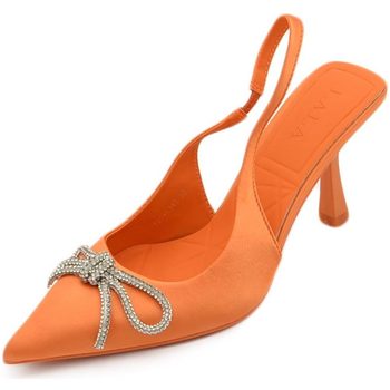 Scarpe Donna Décolleté Malu Shoes Decollete' donna gioiello elegante fiocco strass in raso aranci Multicolore