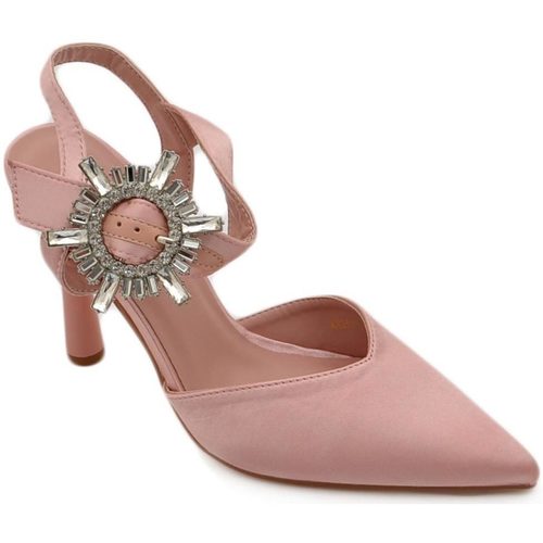 Scarpe Donna Décolleté Malu Shoes Decollete' scarpadonna gioiello in raso rosa cipria applicazion Rosa