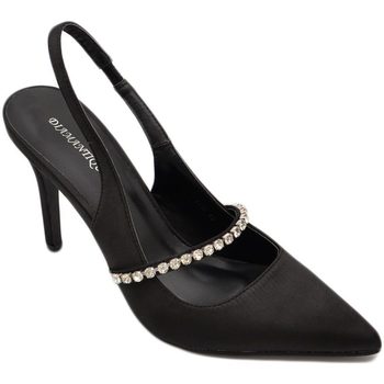 Image of Scarpe Malu Shoes Scarpe Scarpe decollete mules donna elegante punta in raso nero tacco