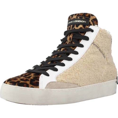 Scarpe Donna Sneakers Crime London HIGH TOP DISTRESSED Beige