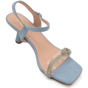 Scarpe Donna Sandali Malu Shoes Sandalo gioiello donna azzurro tacco 5 cm fascia polvere di str CELESTE