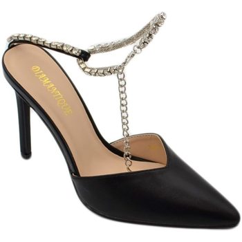 Scarpe Donna Décolleté Malu Shoes Decollete' donna gioiello elegante in ecopelle nero con tacco a Nero