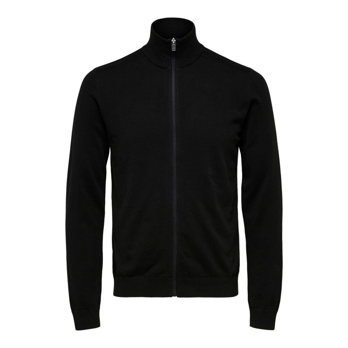 Abbigliamento Uomo Maglioni Selected 16074688 BERG FULL ZIP-BLACK Nero