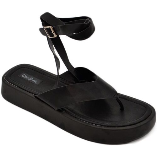 Scarpe Donna Sandali Malu Shoes Pantofole ciabatte donna infradito zeppa nera con fascia allacc Nero