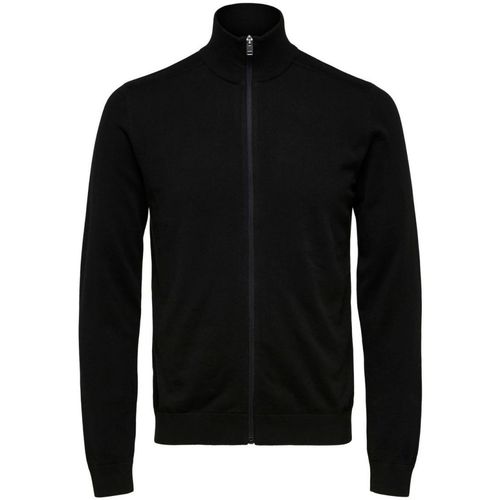 Abbigliamento Uomo Maglioni Selected 16074688 BERG FULL ZIP-BLACK Nero