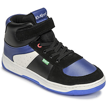 Scarpe Bambino Sneakers alte Kickers KICKALIEN Nero / Blu / Bianco