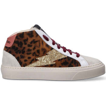 Scarpe Donna Sneakers alte Stokton sneaker midi mod bolt fulmine oro leopard MACULATO