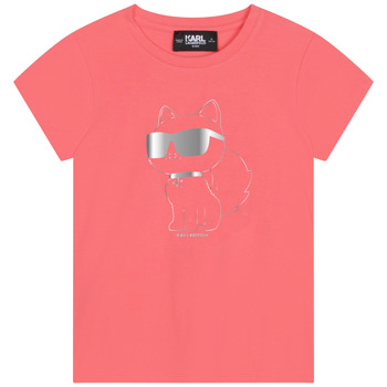 Abbigliamento Bambina T-shirt maniche corte Karl Lagerfeld Z15413-43D-J Corail