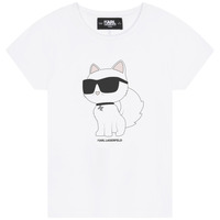 Abbigliamento Bambina T-shirt maniche corte Karl Lagerfeld Z15416-10P-B Bianco