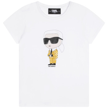 Abbigliamento Bambina T-shirt maniche corte Karl Lagerfeld Z15417-N05-B Bianco