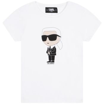 Abbigliamento Bambina T-shirt maniche corte Karl Lagerfeld Z15418-10P-B Bianco