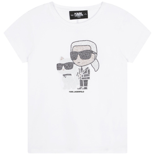 Abbigliamento Bambina T-shirt maniche corte Karl Lagerfeld Z15420-10P-C Bianco