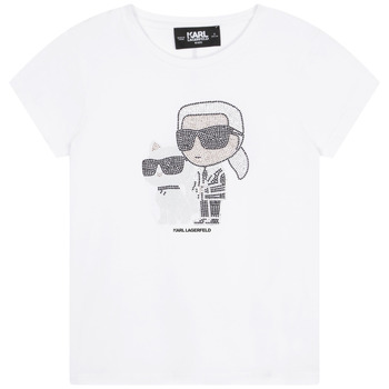 Abbigliamento Bambina T-shirt maniche corte Karl Lagerfeld Z15420-10P-C Bianco