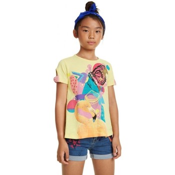 Abbigliamento Bambina T-shirt maniche corte Desigual T Shirt Luisiana Crazy jaune 19SGTK18 Giallo