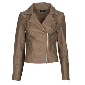 Abbigliamento Donna Giacca in cuoio / simil cuoio Only ONLGEMMA FAUX LEATHER BIKER Taupe