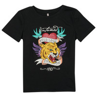 Abbigliamento Bambina T-shirt maniche corte Only KOGALICE-REG-S/S-BURNING-TOP-BOX-JRS Nero