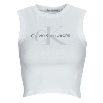 Abbigliamento Donna T-shirt maniche corte Calvin Klein Jeans ARCHIVAL MONOLOGO RIB TANK TOP Bianco