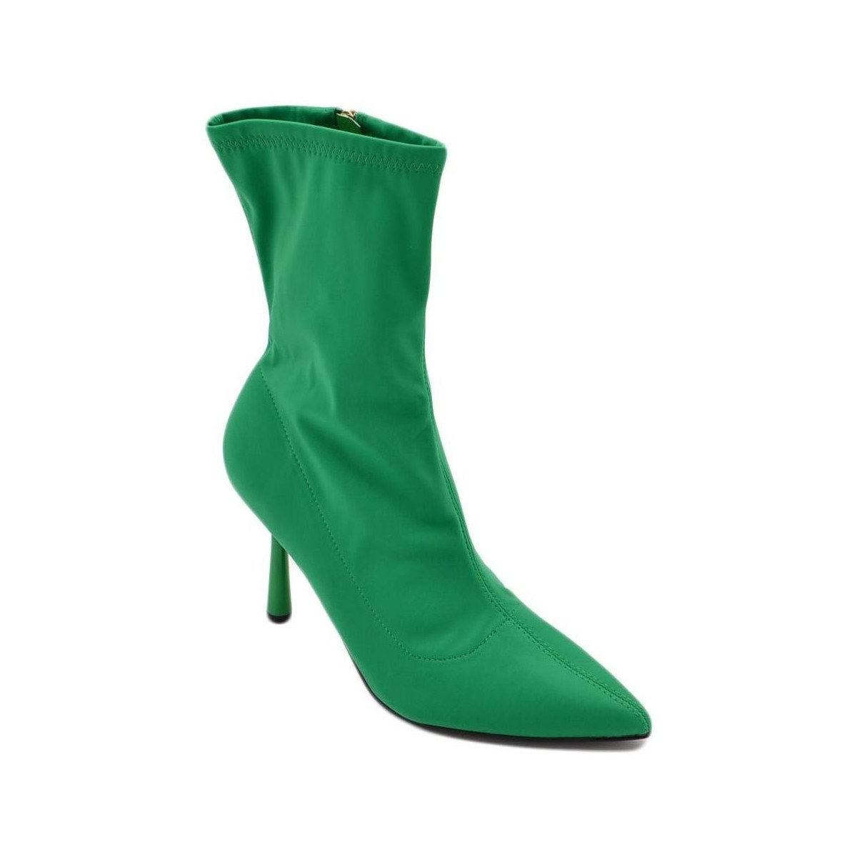 Scarpe Donna Tronchetti Malu Shoes Tronchetto stivaletto verde bosco donna in lycra effetto calzin Verde