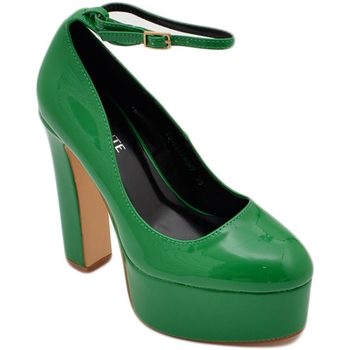Scarpe Donna Décolleté Malu Shoes DECOLLETE DONNA IN VINILE VERDE TACCO DOPPIO 15 CM PLATEAU 6 CM Verde