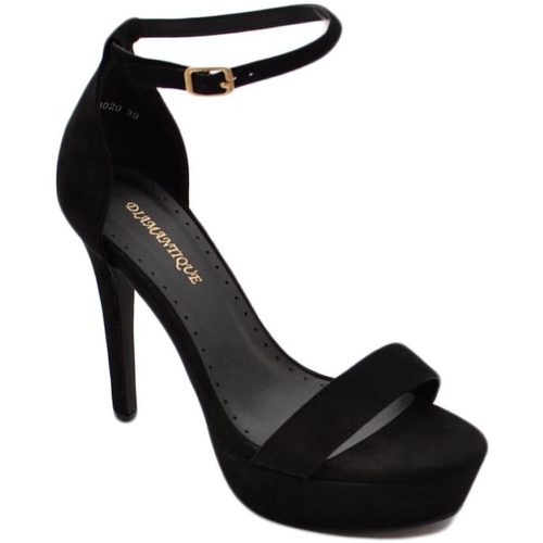 Scarpe Donna Sandali Malu Shoes Sandali donna con tacco alto a spillo 15 cm e plateau 5 cm cint Nero