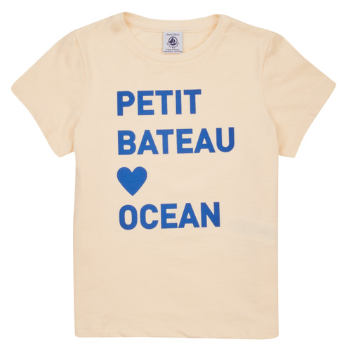 Abbigliamento Bambina T-shirt maniche corte Petit Bateau FOUGUE Beige / Blu