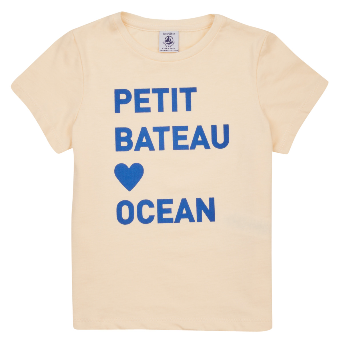 Abbigliamento Bambina T-shirt maniche corte Petit Bateau FOUGUE Beige / Blu