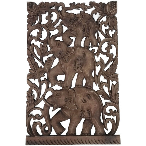 Casa Statuette e figurine Signes Grimalt Ornamento Della Parete Di Elefante Marrone