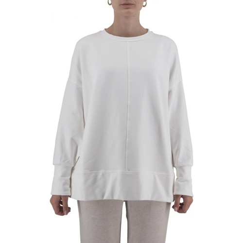Abbigliamento Donna Maglioni Soho-T Maxi Maglia In Cotone Girocollo Bianco