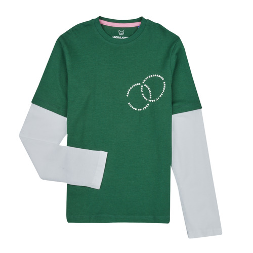 Abbigliamento Bambino T-shirts a maniche lunghe Jack & Jones JOROLI SKATER LAYER TEE LS CREW NECK Verde