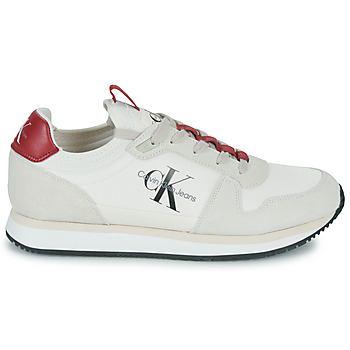 Calvin Klein Jeans RUNNER SOCK LACEUP NY-LTH Bianco / Rosso