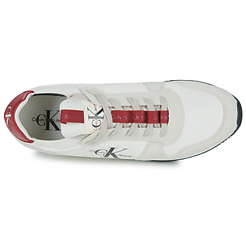 Calvin Klein Jeans RUNNER SOCK LACEUP NY-LTH Bianco / Rosso