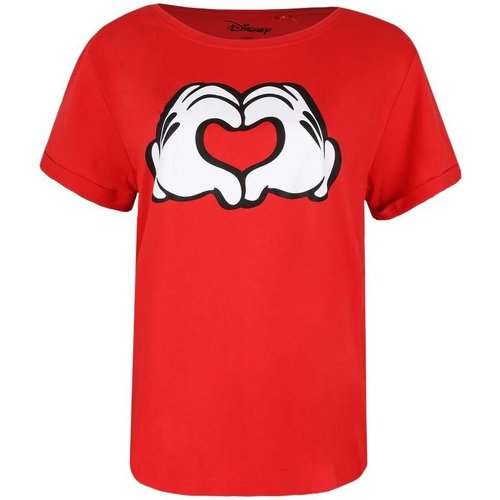 Abbigliamento Donna T-shirts a maniche lunghe Disney Love Hands Rosso