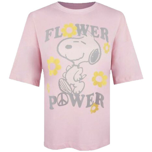Abbigliamento Donna T-shirts a maniche lunghe Peanuts Flower Power Rosso