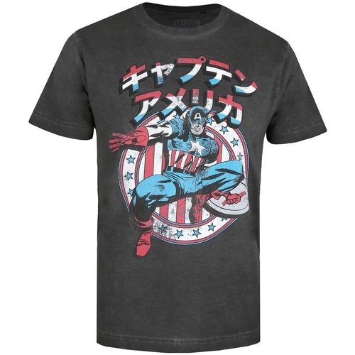 Abbigliamento Uomo T-shirts a maniche lunghe Captain America TV1086 Nero