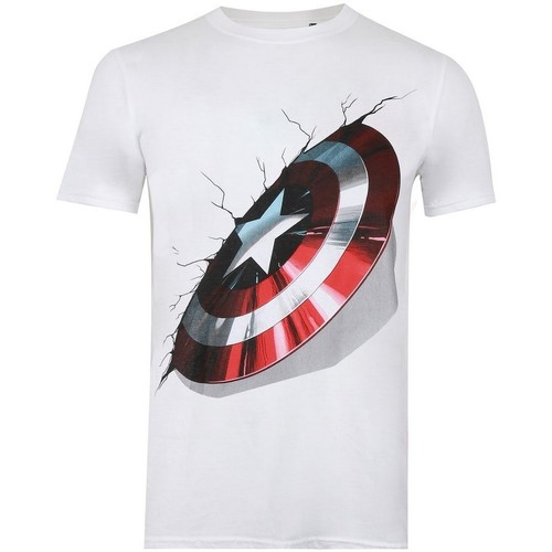 Abbigliamento Uomo T-shirts a maniche lunghe Captain America TV1168 Bianco