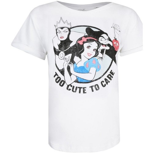 Abbigliamento Donna T-shirts a maniche lunghe Snow White And The Seven Dwarfs Too Cute To Care Bianco