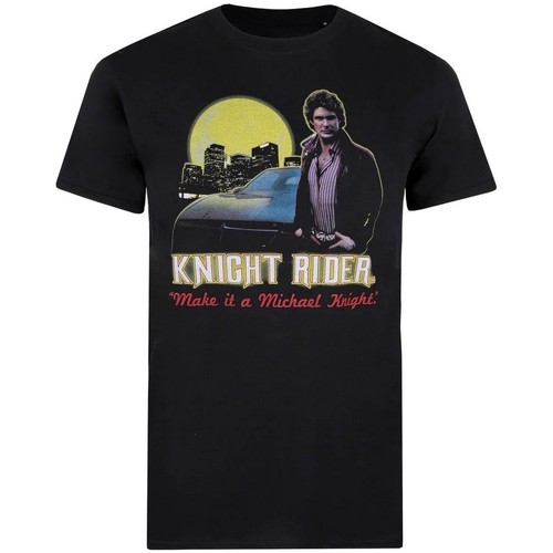 Abbigliamento Uomo T-shirts a maniche lunghe Knight Rider Make It A Michael Knight Nero