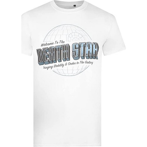 Abbigliamento Uomo T-shirts a maniche lunghe Disney Welcome To The Death Star Bianco
