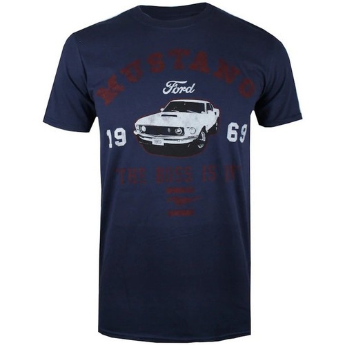 Abbigliamento Uomo T-shirts a maniche lunghe Ford Mustang The Boss Is In Blu