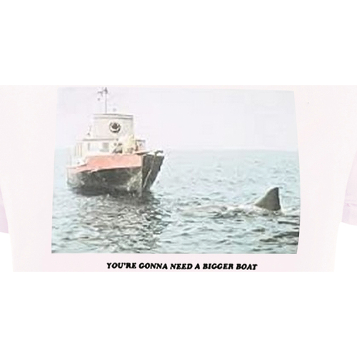 Abbigliamento Uomo T-shirts a maniche lunghe Jaws Bigger Boat Bianco
