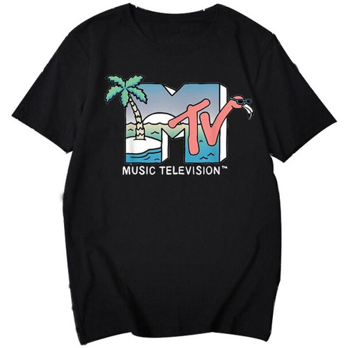 Abbigliamento Uomo T-shirts a maniche lunghe Mtv TV382 Nero