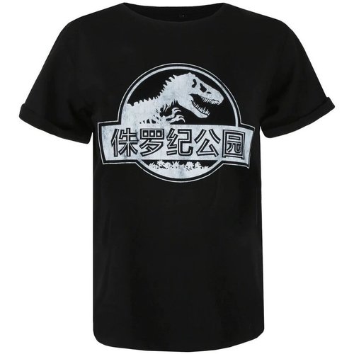 Abbigliamento Donna T-shirts a maniche lunghe Jurassic Park TV399 Nero