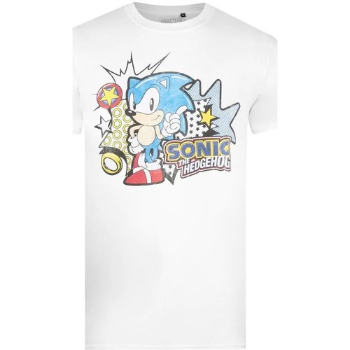 Abbigliamento Uomo T-shirts a maniche lunghe Sonic The Hedgehog TV514 Bianco
