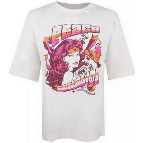 Abbigliamento Donna T-shirts a maniche lunghe Dessins Animés Peace Love Equality Bianco