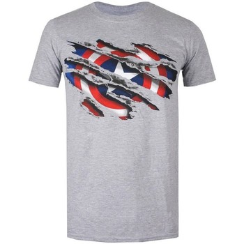 Abbigliamento Uomo T-shirts a maniche lunghe Captain America  Bianco