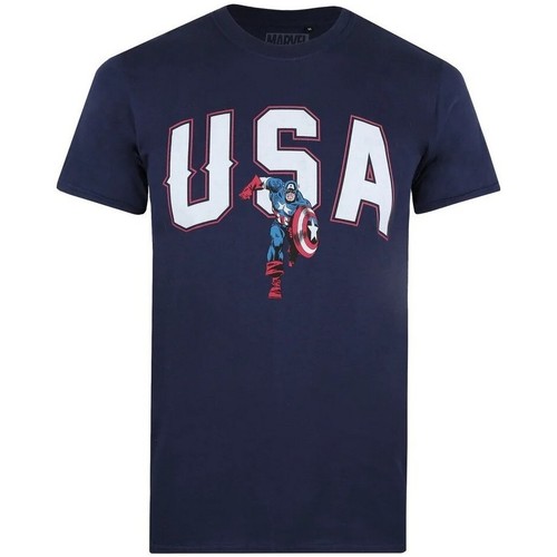 Abbigliamento Uomo T-shirts a maniche lunghe Captain America TV903 Rosso