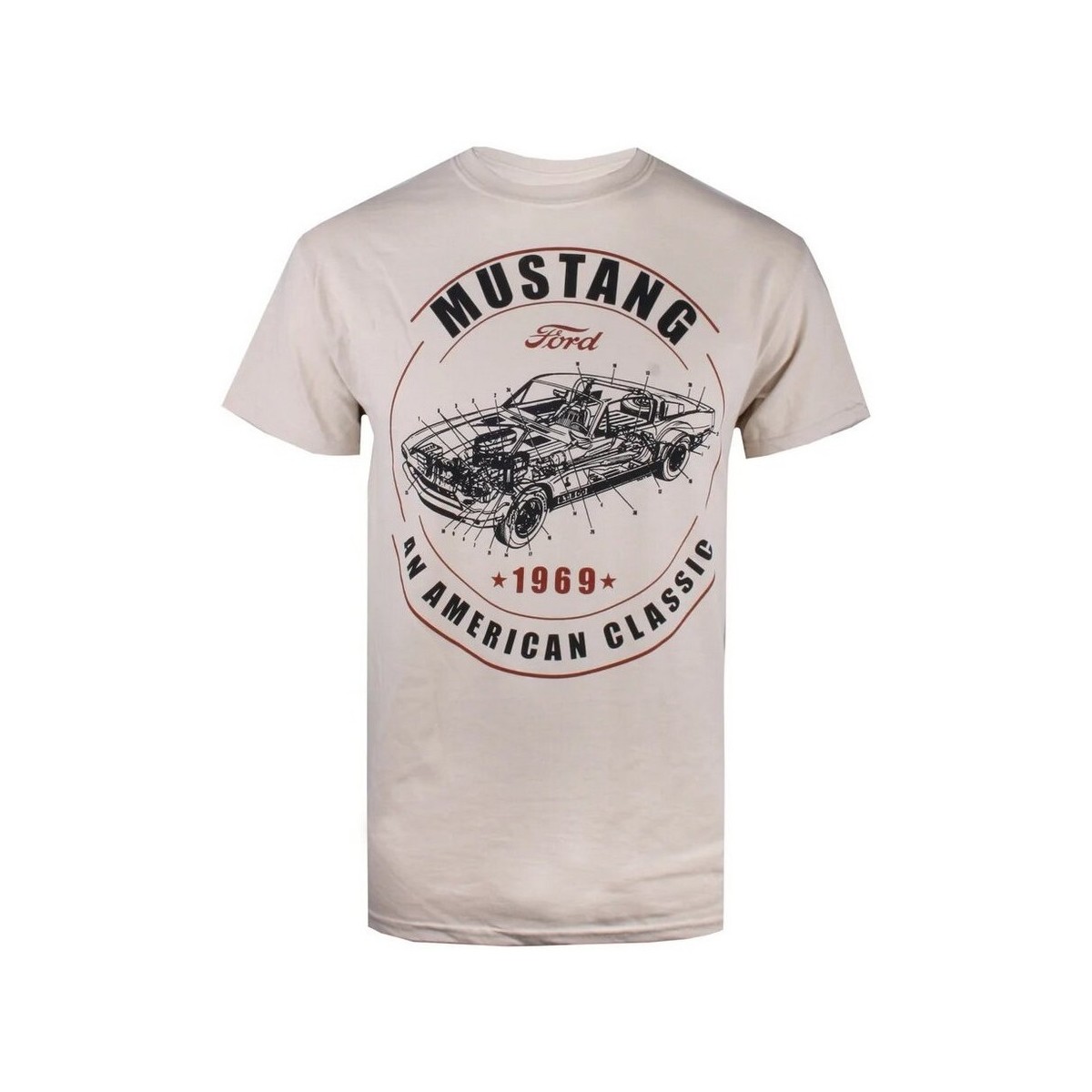Abbigliamento Uomo T-shirts a maniche lunghe Ford Mustang Beige